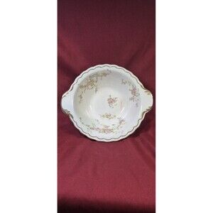 Vintage Pope Gosser China Blue Belle Sterling Lugged Handled Serving Bowl 1941